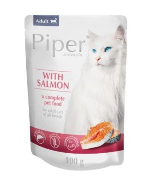 Piper Cat Adult Φακελάκι με Σολωμό Economy Pack 4 Τεμ. x 100gr