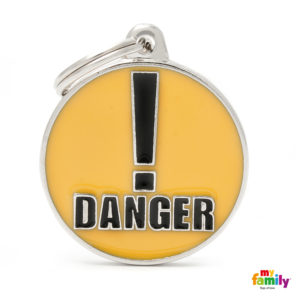 Στρογγυλή Ταυτότητα My Family Charms Danger - Κίτρινο, Διαστάσεων: 3.93X3.17cm