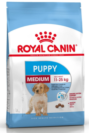 Ξηρά Τροφή Royal Canin Medium Puppy για Κουτάβια Μεσαίου Μεγέθους Φυλών (Σωματικού Βάρους Ενήλικα από 11 έως 25 Κιλά) 10kg