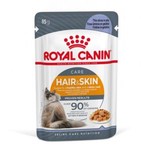 Φακελάκι Royal Canin Hair & Skin Care Jelly Ψιλοκομμένες Φέτες σε Ζελέ για την Υποστήριξη του Υγιούς Δέρματος και Τριχώματος 85gr