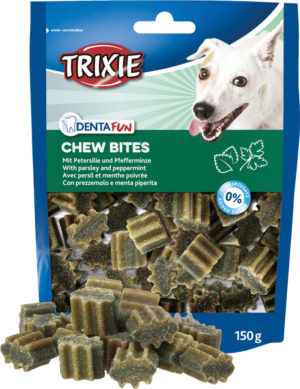 Λιχουδιά Σκυλων Trixie Denta Fun Chew Bites Μπουκιές Χωρίς Ζάχαρη με Μαϊντανό και Μέντα 150 gr