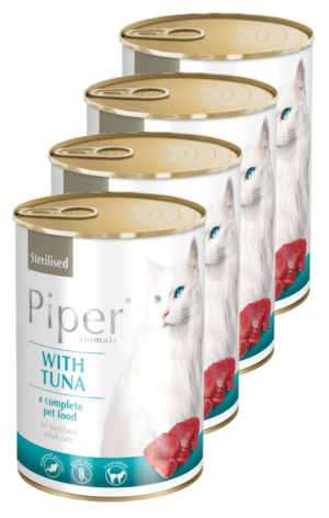 Κονσέρβα Piper Cat Adult Sterilized, Τόνος, Economy Pack 4 Τεμ. x 400gr