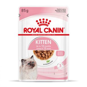 Φακελάκι Royal Canin Kitten Instinctive In Gravy Για γατάκια σε ψιλοκομμένες φέτες σε σάλτσα 85gr