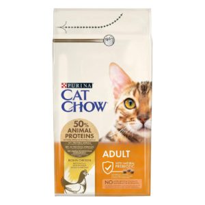 Πλήρης Ξηρά Τροφή Purina Cat Chow Adult με Naturium για Ενήλικες Γάτες Πλούσια σε Κοτόπουλο & Γαλοπούλα 1.5Kg