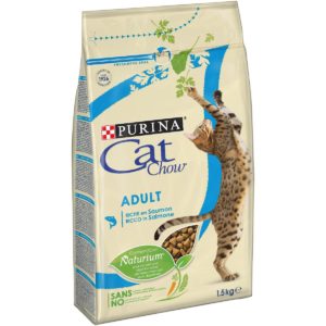 Ξηρά Τροφή Purina Cat Chow Adult Πλήρης Τροφή για Ενήλικες Γάτες Πλούσια σε Σολομός & Τόνο 1.5Kg