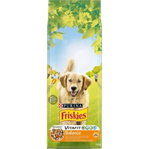 Ξηρά Τροφή Friskies Balance για Ενήλικους Σκύλους με Κοτόπουλο & Πρόσθετα Λαχανικά 18kgr
