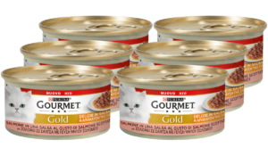 Υγρή Τροφή για Ενήλικες Γάτες Purina Gourmet Gold Delight Σάλτσα με Σολομό Economy Pack 6 Τεμ. x 85gr