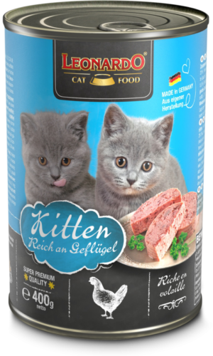Υγρή Τροφή Leonardo Kitten Εκλεπτισμένο πατέ για γατάκια με πουλερικά & λάδι σολωμού 400gr