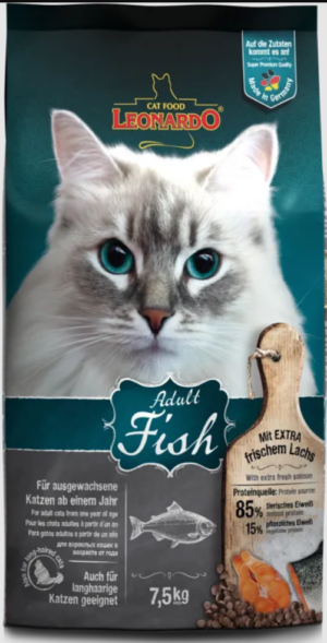 Ξηρά Τροφή Leonardo Adult Fish & Rice 7,5kg + Δώρο Άμμος Aegean Cats Clumping 5kg