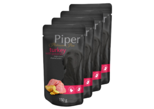 Economy Pack 4 Τεμαχίων x 150gr Piper Platinum Pure Adult Γαλοπούλα & Πατάτα