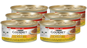 Υγρή Τροφή για Ενήλικες Γάτες Purina Gourmet Gold Delight Σάλτσα με Κοτόπουλο Economy Pack 6 Τεμ. x 85gr