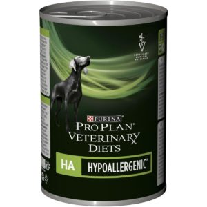 Economy Pack 4 Τεμαχίων x 400gr Purina Veterinary Diets Ha Hypoallergenic Υποαλλεργική Πλήρης Διαιτητική Τροφή για Κουτάβια και Ενήλικους Σκύλους για τη Μείωση της Δυσανεξίας σε Θρεπτικά Συστατικά Μους