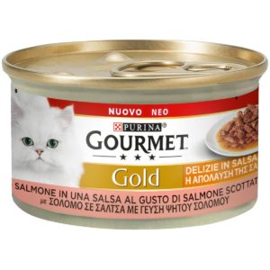 Υγρή Τροφή για Ενήλικες Γάτες Purina Gourmet Gold Delight Σάλτσα με Σολομό 85gr
