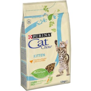 Ξηρά Τροφή Purina Cat Chow Kitten Πλήρης Τροφή για Γατάκια. Κατάλληλη Επίσης για Γάτες που Εγκυμονούν και Θηλάζουν Πλούσια σε Κοτόπουλο 15Kg