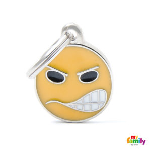 Στρογγυλή Ταυτότητα My Family Charms Emoji Angry Κίτρινο, Διαστάσεων:2.85 x 2.15cm