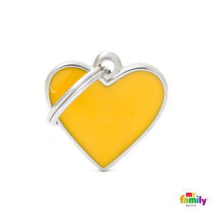 Ταυτότητα My Family Basichand σε Σχήμα Καρδιάς, Κίτρινο - Small