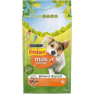 Ξηρά Τροφή Friskies Mini Menu για Ενήλικους Μικρόσωμους Σκύλους με Κοτόπουλο και Πρόσθετα Λαχανικά 1.5kgr