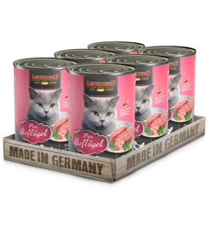 Υγρή Τροφή Leonardo Poultry Εκλεπτισμένο πατέ για γάτες με πουλερικά Economy Pack 6 Τεμ. x 400gr