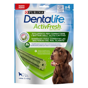 Οδοντικό Καινοτόμο Σνακ για Ενήλικους Σκύλους Purina Dentalife Activefresh κατά της Κακοσμίας για Μεγαλόσωμες Φυλές 142gr