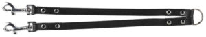 Διπλός Δερμάτινος Οδηγός Trixie Basic Læderkoppel, Διαστάσεων: 35cm/18mm, Medium/Large Μαύρο