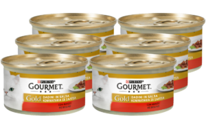 Υγρή Τροφή για Ενήλικες Γάτες Purina Gourmet Gold Κομματάκια σε Σάλτσα με Βοδινό Economy Pack 6 Τεμ. x 85 gr