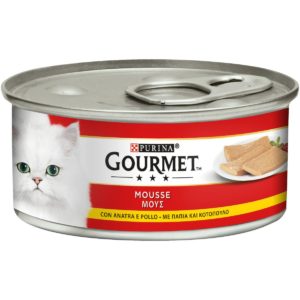 Υγρή Τροφή για Ενήλικες Γάτες Purina Gourmet Μους Πάπιας και Κοτόπουλου, Economy Pack 4 Τεμ. x 195gr