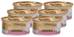 Υγρή Τροφή για Ενήλικες Γάτες Purina Gourmet Gold Μους με Βοδινό, Economy Pack 6 Τεμ. x 85gr