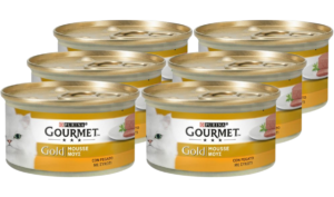 Υγρή Τροφή για Ενήλικες Γάτες Purina Gourmet Gold Μους με Συκώτι Economy Pack 6 Τεμ. x 85gr