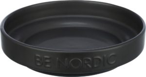 Κεραμικό Μπολ Trixie Be Nordic Ρηχό με Λαστιχένιο Δακτύλιο στη Βάση, Διαστάσεων:0.3lt/ø16cm, Μαύρο