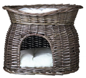 Φωλιά Ψάθινη Trixie με Κρεβάτι Επάνω, Διαστάσεων: 54x43x37cm, Γκρι