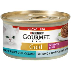 Υγρή Τροφή για Ενήλικες Γάτες Purina Gourmet Gold Ταρτάρ με Τόνο και Ψάρια Ωκεανού 85 gr