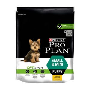 Ξηρά Τροφή Purina Pro Plan Small & Mini Puppy Healthy Start για μικρόσωμα και μίνι κουτάβια. Επίσης, κατάλληλη για έγκυες/θηλάζουσες σκύλους. Πλούσια σε Κοτόπουλο 700gr
