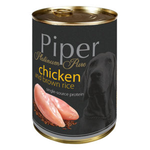 Κονσέρβα Piper Platinum Pure Κοτόπουλο & Καστανό Ρύζι, 400gr