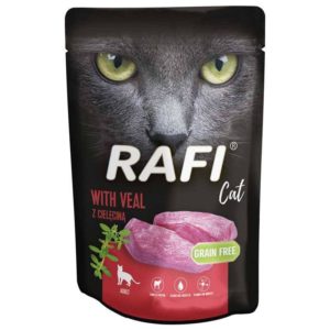 Υγρή Τροφή σε Φακελάκι Dolina Rafi Cat Adult Πατέ Μοσχαρίσιο Κρέας για Γάτες όλων των Φυλών Grain Free (Χωρίς Σιτηρά), Economy Pack 4 Τεμ. x 100gr