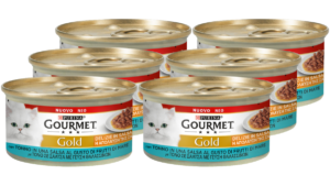 Υγρή Τροφή για Ενήλικες Γάτες Purina Gourmet Gold Delight Τόνος σε Σάλτσα με Γεύση Θαλασσινών Economy Pack 6 Τεμ. x 85gr