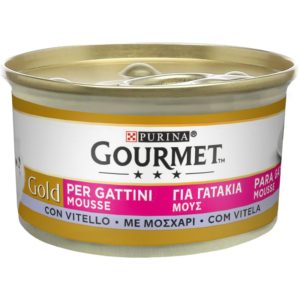 Υγρή Τροφή για Γατάκια Purina Gourmet Gold Μους με Μοσχάρι 85gr