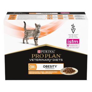 Υγρή Τροφή Purina Om Obesity Management Επιστημονικά σχεδιασμένη για να βοηθήσει τις ενήλικες γάτες να επιτύχουν και να διατηρήσουν το βέλτιστο σωματικό βάρος σε Φακελάκι με Κομματάκια Κοτόπουλου και Σάλτσα Economy Pack (10 Τεμ. x 85gr )