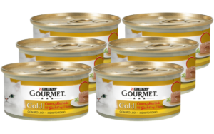 Υγρή Τροφή για Ενήλικες Γάτες Purina Gourmet Gold Η Καρδιά της Γεύσης με Κοτόπουλο Economy Pack (6 Τεμ. x 85gr)