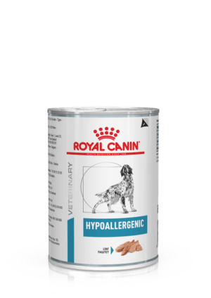 Υγρή Τροφή Royal Canin Hypoallergenic Πλήρης Διαιτητική Τροφή με Σκοπό τον Περιορισμό της Δυσανεξίας σε Διάφορα Θρεπτικά Συστατικά 400gr