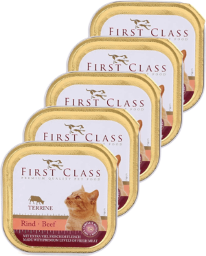 Δισκάκι First Class Cat Adult με Βοδινό, Economy Pack 5 Τεμ x 100gr