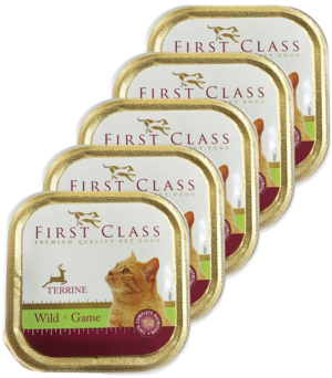 Δισκάκι First Class Cat Adult με Κυνήγι, Economy Pack 5 Τεμ. x 100gr