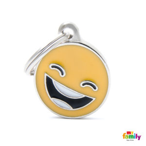 Στρογγυλή Ταυτότητα My Family Charms Emoji Smile - Κίτρινο, Διαστάσεων: 2.85X2.15cm
