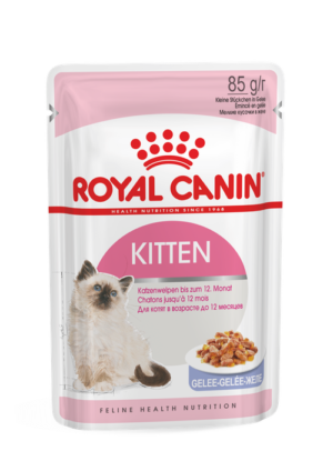Φακελάκι Royal Canin F.Wet Kitten Jelly για Γατάκια Ψιλοκομμένες Φέτες σε Ζελέ, Economy Pack 6 Τεμ. x 85gr