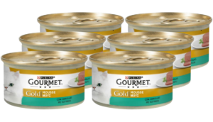 Υγρή Τροφή για Ενήλικες Γάτες Purina Gourmet Gold Μους με Κουνέλι, Economy Pack 6 Τεμ. x 85gr