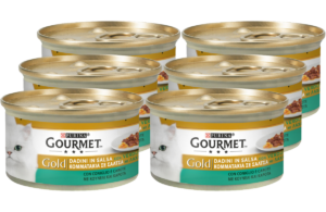 Υγρή Τροφή για Ενήλικες Γάτες Purina Gourmet Gold Κομματάκια σε Σάλτσα με Κουνέλι και Καρότα Economy Pack 6 Τεμ. x 85gr