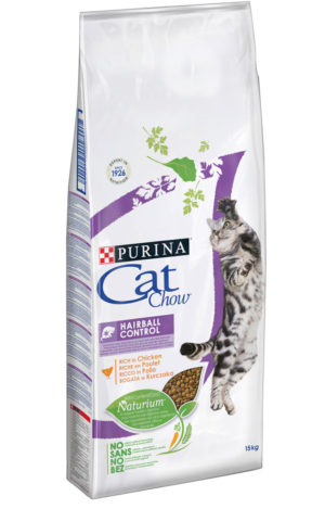 Ξηρά Τροφή Purina Cat Chow Hairball Control Ειδικά σχεδιασμένη για απομάκρυνση τριχών από το στομάχι Πλούσια σε Κοτόπουλο 15kgr