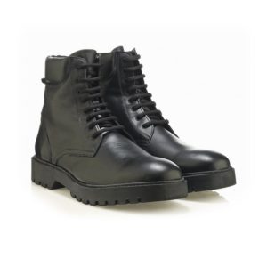 black men leather 6 inch boots black