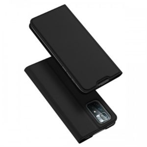 Dux Ducis Skin Pro Δερμάτινη Μαγνητική Θήκη Πορτοφόλι με Βάση Στήριξης για Redmi Note 11/ Note11T 5G/ Poco M4 Pro 5G - Μαύρη