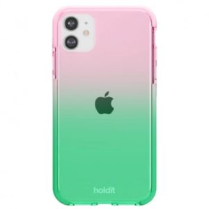 Holdit Seethru Θήκη Slim Back cover Σιλικόνης για iPhone 11/XR (100% Vegan/Ανακυκλώσιμα Υλικά/Εco Friendly) Gradient Grass Green/Bright Pink