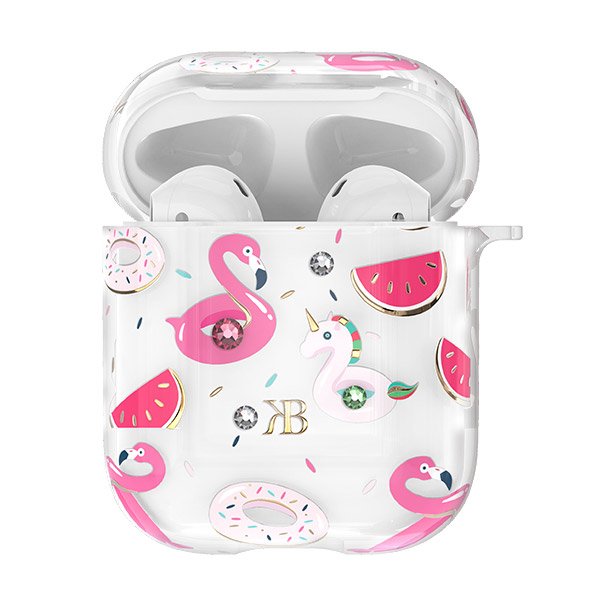Kingxbar Fruit Airpods Case Protector with Swarovski crystals for AirPods 2 AirPods 1 transparent 56293